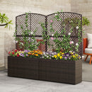 49 Inch Raised Garden Bed with Trellis and Wicker Planter Box