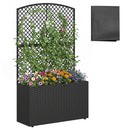 49 Inch Raised Garden Bed with Trellis and Wicker Planter Box