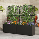 49 Inch Raised Garden Bed with Trellis and Wicker Planter Box
