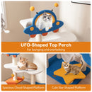 49 Inches Tall Cat Tree with UFO Top Perch Space Capsule and Sisal Scratching Posts-Blue