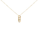 14K Yellow Gold Plated .925 Sterling Silver 1/6 Cttw Diamond Interlocking Triple Asymmetric Circle Hoop 18" Pendant Necklace (H-I Color, I1-I2 Clarity)
