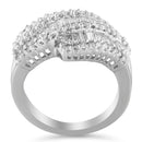 14K White Gold Diamond Cocktail Ring Band (1 3/4 Cttw, H-I Color, SI2-I1 Clarity) - Size 6-1/2