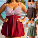 Split swimsuit for women with belly covering and slimming skirt style swimsuit