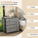 4-Drawer Dresser Modern Wooden Chest of Drawers for Bedroom Living Room