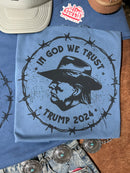 In God We Trust Cowboy Trump Graphic Tee