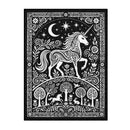 Unicorn Doodle Oxford Fabric And Flannel Reversible Blanket
