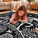 Unicorn Doodle Oxford Fabric And Flannel Reversible Blanket
