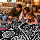 Unicorn Doodle Oxford Fabric And Flannel Reversible Blanket
