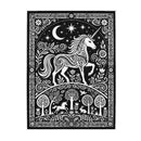 Unicorn Doodle Oxford Fabric And Flannel Reversible Blanket