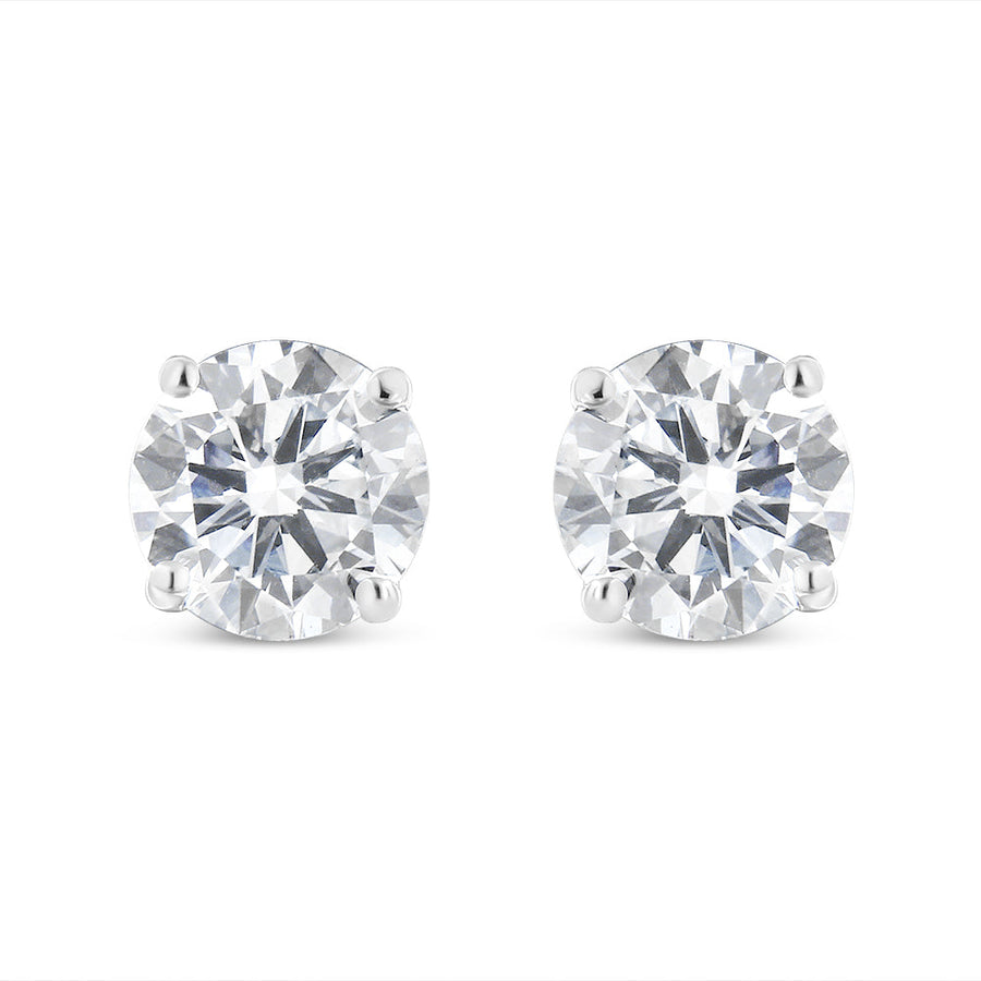 14K White Gold 5/8 Cttw Lab Grown Diamond 4-Prong Classic Stud Earrings (F-G Color, VS2-SI1 Clarity)