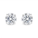 14K White Gold 1.00 Cttw Round Brilliant-Cut Diamond Classic 4-Prong Stud Earrings with Screw Backs (H-I Color, I1-I2 Clarity)