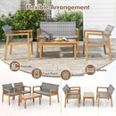 4-Piece Patio Furniture Set with Loveseat Single Chairs and Coffee Table