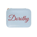 Personalized Zippered Travel Jewelry Case with Name - Pink or Blue