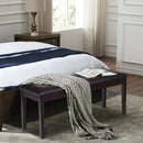 Upholstered Dining Room PU Bench Solid Wood Button Tufted
