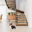 6 Panel Wall-mount Adjustable Baby Safe Metal Fence Barrier-White