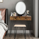 Industrial Makeup Dressing Table with 3 Lighting Modes