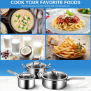 6 Piece Stainless Steel Cookware Set with Convenient Grip Handle