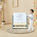 2 in 1 Kids Easel Table and Chair Set with Adjustable Art Painting Board