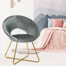 Modern Accent Velvet Dining Arm Chair with Golden Metal Legs and Soft Cushion
