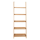 5-Tier Ladder Shelf Bamboo Bookshelf Wall-Leaning Storage Display Plant Stand-Natural