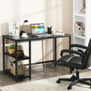 47 Inch Computer Desk Office Study Table Workstation Home with Adjustable Shelf Black