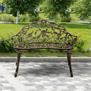 Outdoor Cast Aluminum Patio Bench Antique Rose