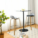 Set of 2 Modern Barstools Pub Chairs with Low Back and Metal Legs