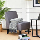 Modern Armless Accent Sofa Chair with Rubber Wood Legs