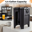 4.4 Gallons Insulated Beverage Dispenser with Handles and Drip-Proof Faucet
