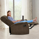 Recliner Chair Single Sofa Lounger with Arm Storage and Cup Holder for Living Room