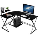 L-Shaped Desk Reversible Corner Computer Desk with Movable Shelf and CPU Stand
