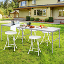 Set of 4 18 Inch Collapsible Round Stools with Handle