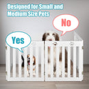 24 Inch Folding Wooden Freestanding Pet Gate Dog Gate with 360¬∞ Hinge