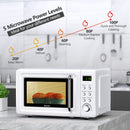 700W Retro Countertop Microwave Oven with 5 Micro Power and Auto Cooking Function
