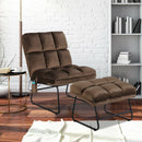Velvet Massage Recliners with Ottoman Remote Control and Side Pocket