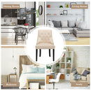 Modern Upholstered Button-Tufted Dining Chair with Naild Trim