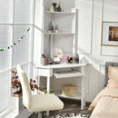 Corner Computer Desk with Hutch and Storage Shelves