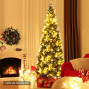 5/6/7.5 Feet Artificial Pencil Christmas Tree with Pine Cones