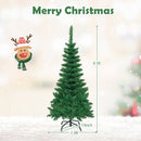 4.5 ft Pre-Lit Premium Hinged Artificial Fir Pencil Christmas Tree with LED Lights
