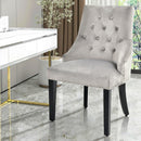Modern Upholstered Button-Tufted Dining Chair with Naild Trim