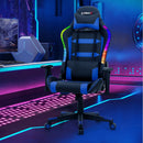 Adjustable Swivel Gaming Chair with LED Lights and Remote