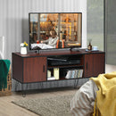 Retro Modern TV Stand with 6 Metal Legs for TVs up to 65 Inch with 2 Cable Holes