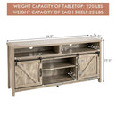 59 Inch Sliding Barn Door TV Stand with Adjustable Shelves for TVs up to 65 Inch