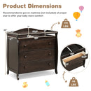 Baby Changing Table Infant Diaper with 3 Drawers and Safety Belt