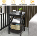3-Tier X-Design Nightstands with Storage Shelves for Living Room Bedroom