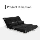 6-Position Adjustable Sleeper Lounge Couch with 2 Pillows