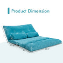 6-Position Adjustable Sleeper Lounge Couch with 2 Pillows