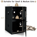 2-tier Litter Hidden Cat House With Anti-toppling Device