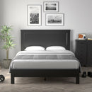 Full Size Platform Slat Bed Frame with High Headboard