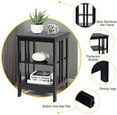 2 Pieces 3-Tier Nightstand with Reinforced Bars and Stable Structure